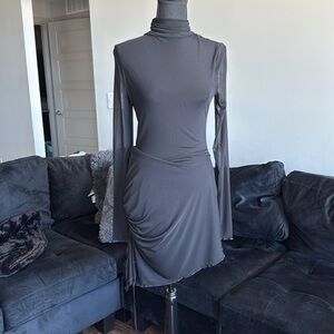 Elegant Black Ruched Dress